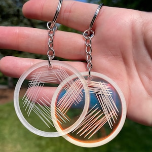 Iridescent Petri Dish Keychain | Lab Tech Keychain | Streak Plating | Scientist Keychain | Science Keychain | Culture Keychain | STEM Gift