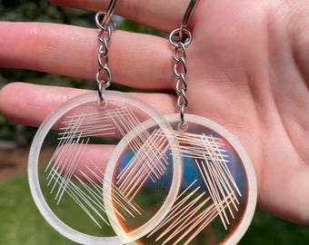 Iridescent Petri Dish Keychain | Lab Tech Keychain | Streak Plating | Scientist Keychain | Science Keychain | Culture Keychain | STEM Gift