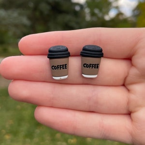 Coffee Cup Stud Earrings | Novelty Earrings | Unique Earrings | Fun Earrings | Breakfast Earrings