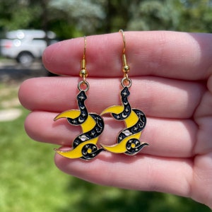 Snake and Moon Earrings | Halloween Earrings | Unique Earrings | Fun Earrings | Cute Earrings