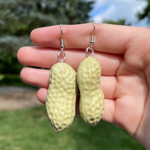 Peanut Dangle Earrings | Novelty Earrings | Unique Earrings | Fun Earrings | Food Earrings