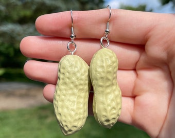 Peanut Dangle Earrings | Novelty Earrings | Unique Earrings | Fun Earrings | Food Earrings