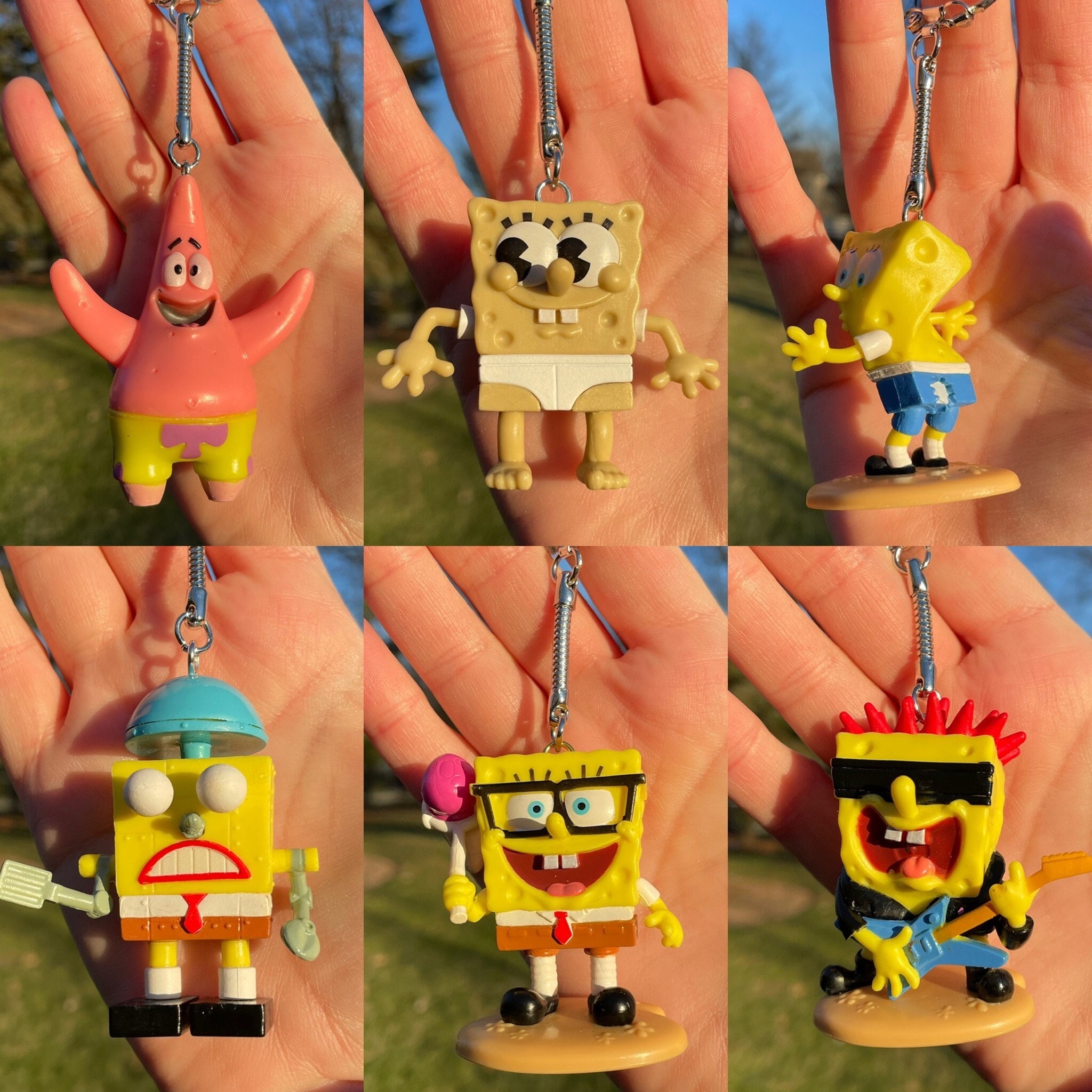 Spongebob Keychains Novelty Keychain Unique Keychain Fun Etsy