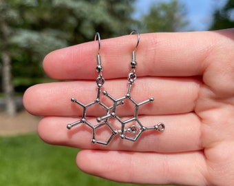 Caffeine Molecule Earrings | Novelty Earrings | Unique Earrings | Fun Earrings | Pretty Earrings | Teacher Earrings | Science Earrings
