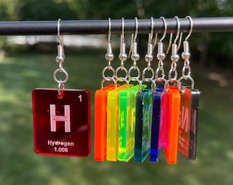 Table of Elements Tile Dangle Earrings | Unique Earrings | Fun Earrings | Science Earrings | Teacher Earrings | Chemistry Earrings | Chemist