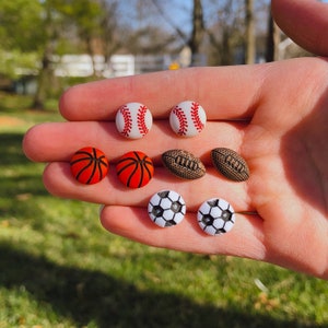 Sport Themed Stud Earrings | Novelty Earrings | Unique Earrings | Fun Earrings