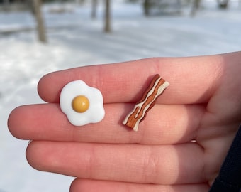 Bacon and Egg Earrings | Novelty Earrings | Unique Earrings | Funky Earrings | Funny Earrings | Food Earrings | Perfect Pair Earrings