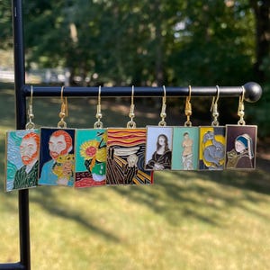 Enamel Famous Paintings Earrings | Novelty Earrings | Unique Earrings | Fun Earrings | Quirky Earrings | Art Earrings