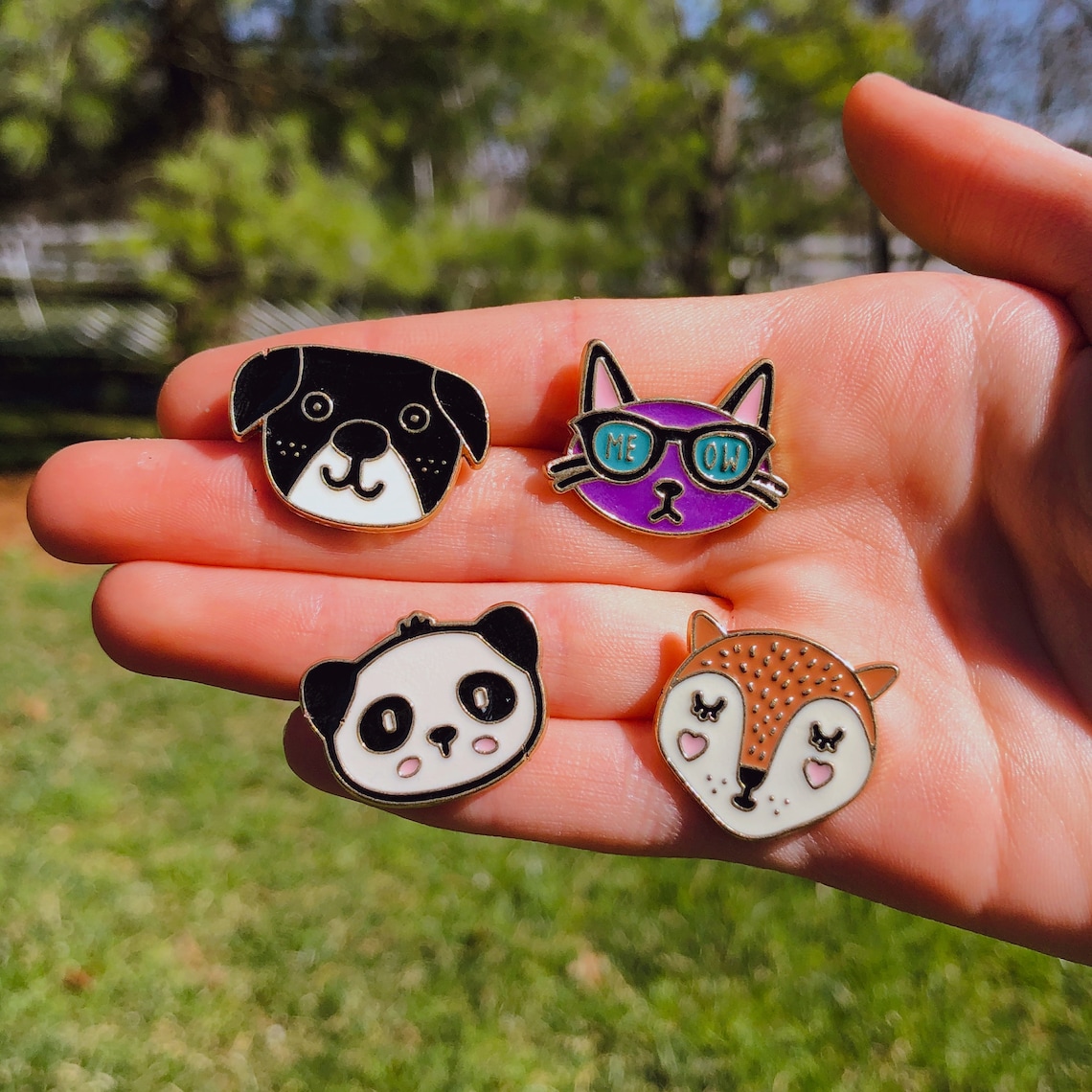 Animal Head Enamel Pins Novelty Pins Unique Pins Fun Etsy