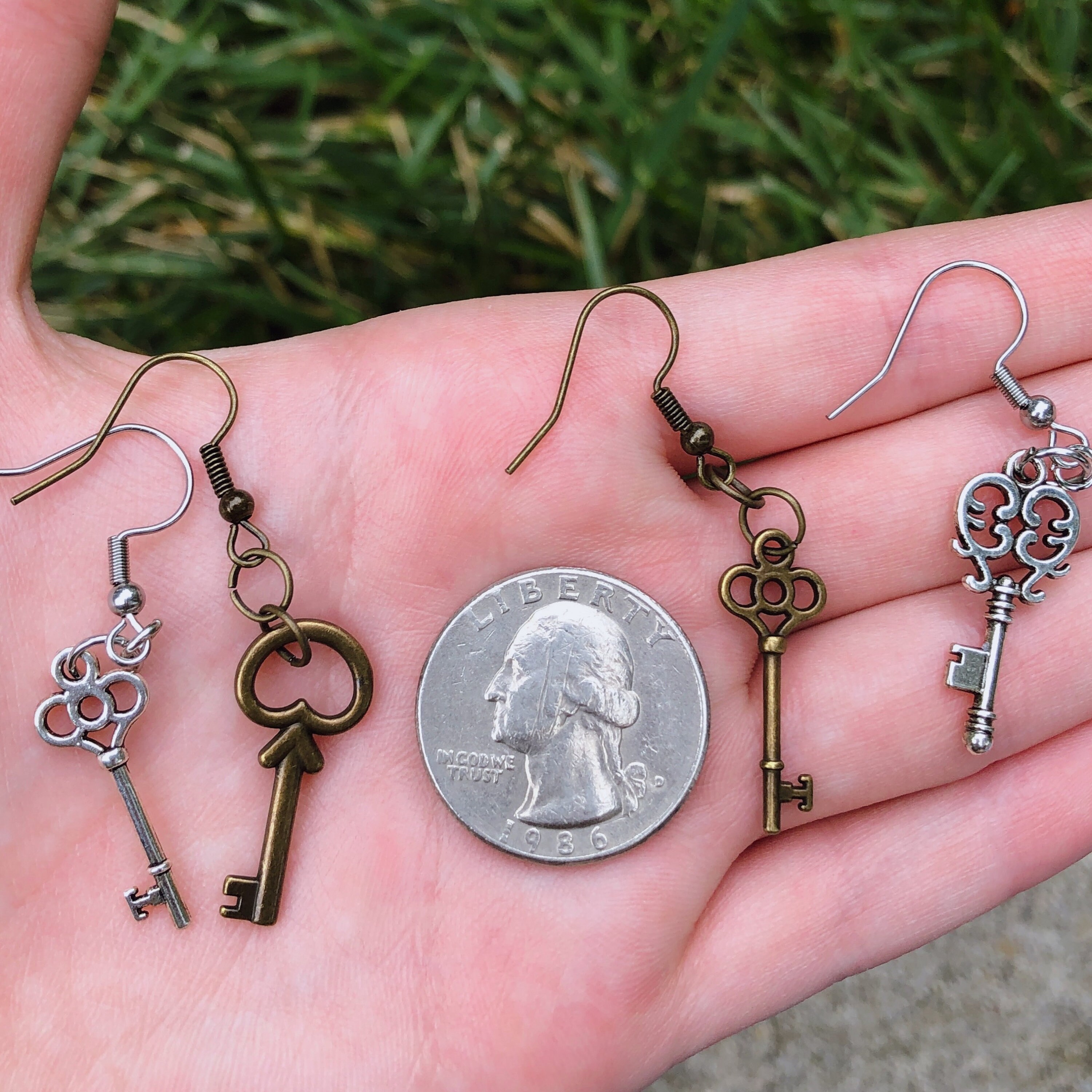 Mini Key Earrings Novelty Earrings Unique Earrings Fun Etsy