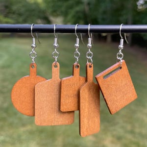 Cheese Board Dangle Earrings | Charcuterie Board Earrings | Bread Board Earrings | Unique Earrings | Fun Earrings | Food Earrings