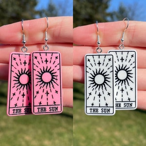 The Sun Tarot Card Earrings | Novelty Earrings | Unique Earrings | Fun Earrings | Statement Earrings