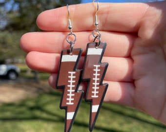 Sports Themed Lightning Dangle Earrings | Novelty Earrings | Unique Earrings | Fun Earrings | Pretty Earrings | Sports Earrings