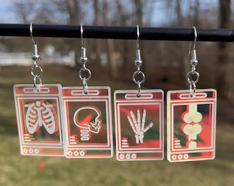 X Ray Dangle Earrings | Radiologist Earrings | Radiology Earrings | Chiropractor Earrings | Hospital Earrings | Doctor Earrings | STEM Gifts