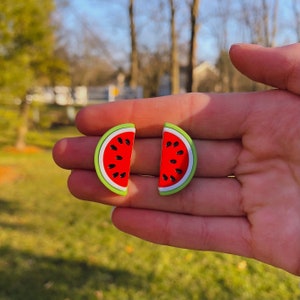 Watermelon Stud Earrings | Novelty Earrings | Unique Earrings | Fun Earrings