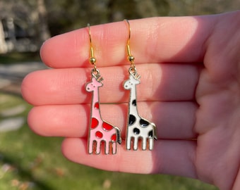 Giraffe Dangle Earrings | Novelty Earrings | Unique Earrings | Fun Earrings | Cute Earrings | Animal Earrings