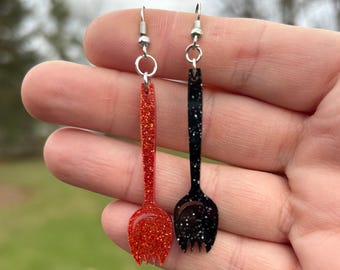 Acrylic Spork Dangle Earrings | Unique Earrings | Fun Earrings | Cute Earrings | Flatware Earrings | Cutlery Earrings | Silly Earrings