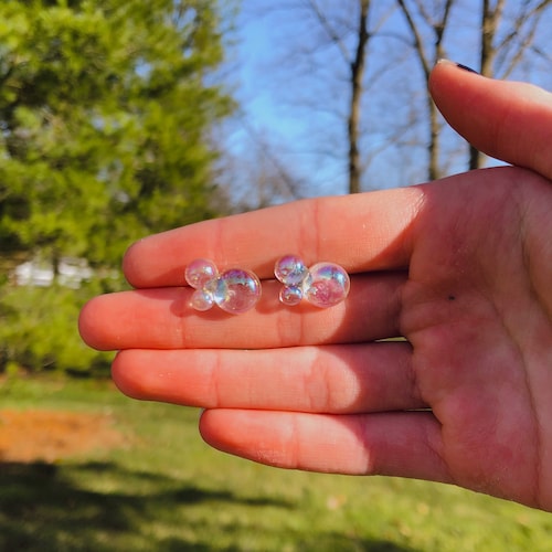 Bubble Stud Earrings Novelty Earrings Unique Earrings Etsy