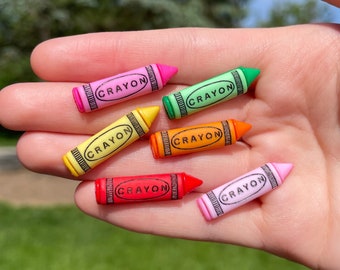 Crayon with Label Stud Earrings | Novelty Earrings | Unique Earrings | Cute Earrings | Teacher Earrings