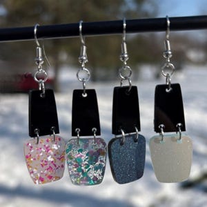 Glitter and Sparkle Nail Polish Bottle Dangle Earrings | Unique Earrings | Fun Earrings | Coquette Earrings | Cute Earrings | Girlie Earring