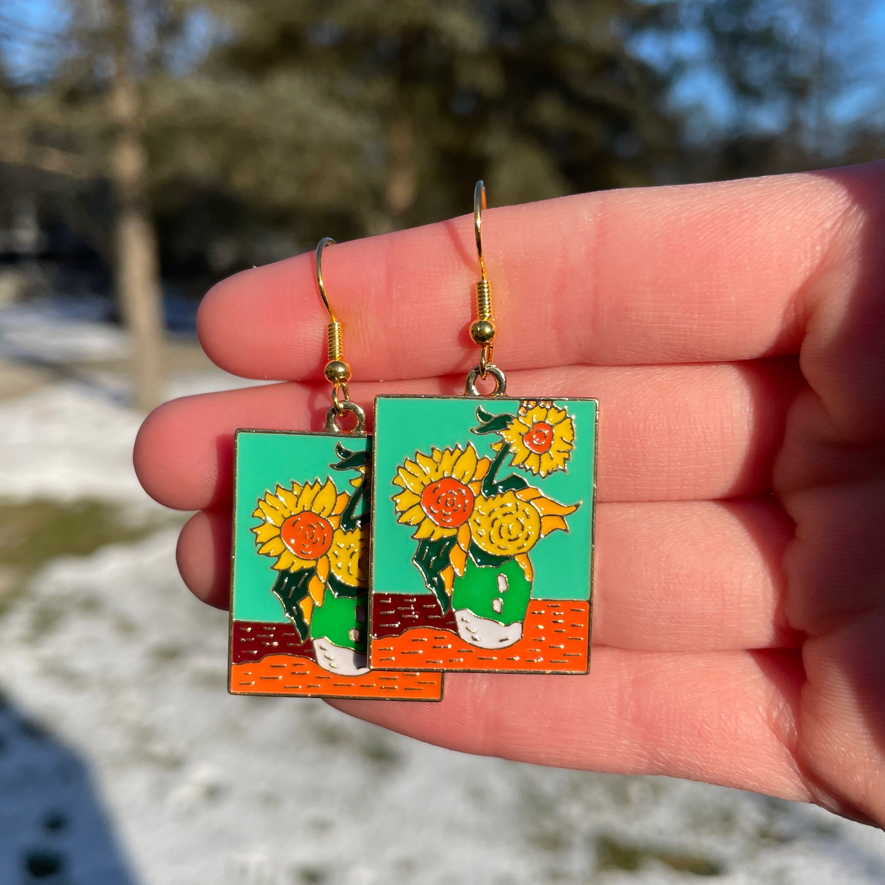 ❤️Buy 2 FREE SHIPPING❤️Enamel Famous Paintings Earrings | Novelty Earrings | Unique Earrings | Fun Earrings | Quirky Earrings | Art Earrings