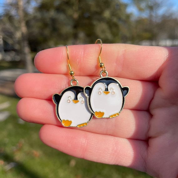 Penguin Dangle Earrings Novelty Earrings Unique Earrings Fun Earrings Cute Earrings Animal Earrings