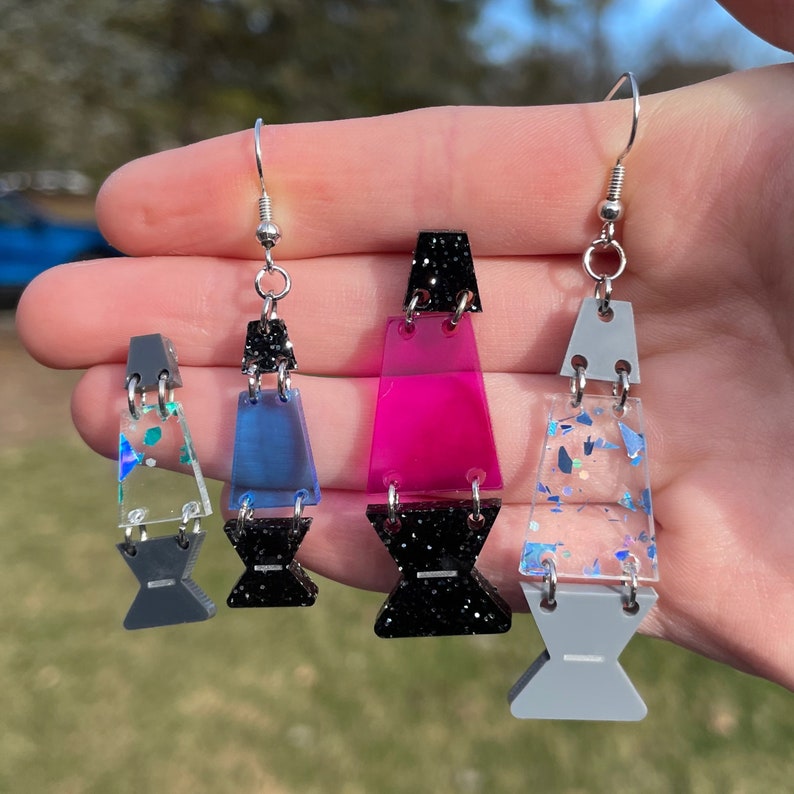 Lava Lamp Dangle Earrings | Lava Lamp Studs | Unique Earrings | Fun ...