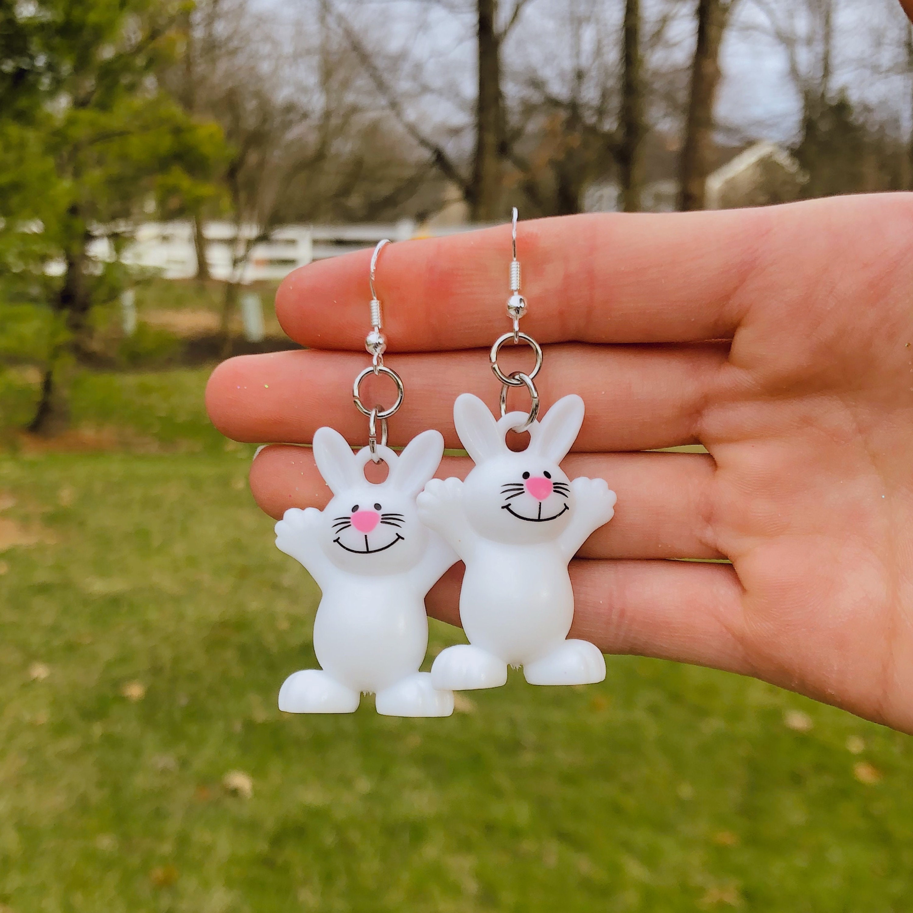 Easter Bunny Earrings Novelty Earrings Unique Earrings Etsy
