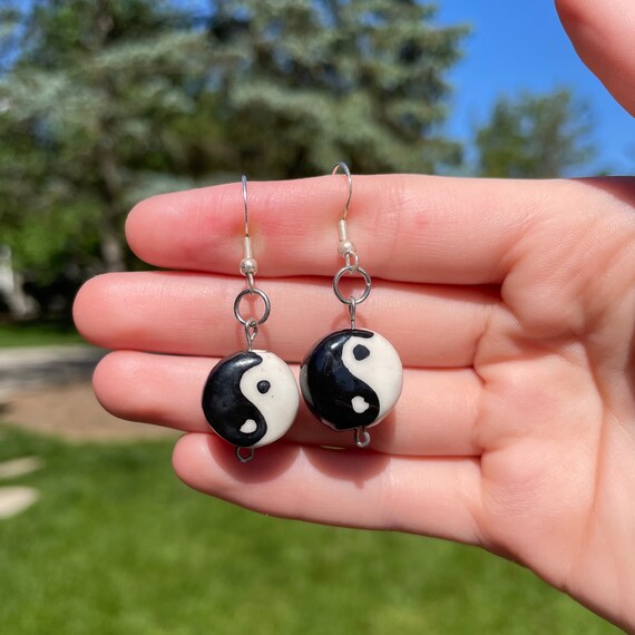 Yin yang dangle on sale earrings
