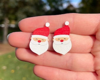 Santa Claus Face Stud Earrings | Christmas Earring | Novelty Earrings | Unique Earrings | Fun Earrings | Santa Earrings
