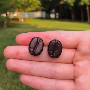 Coffee Bean Stud Earrings | Novelty Earrings | Unique Earrings | Fun Earrings | Breakfast Earrings