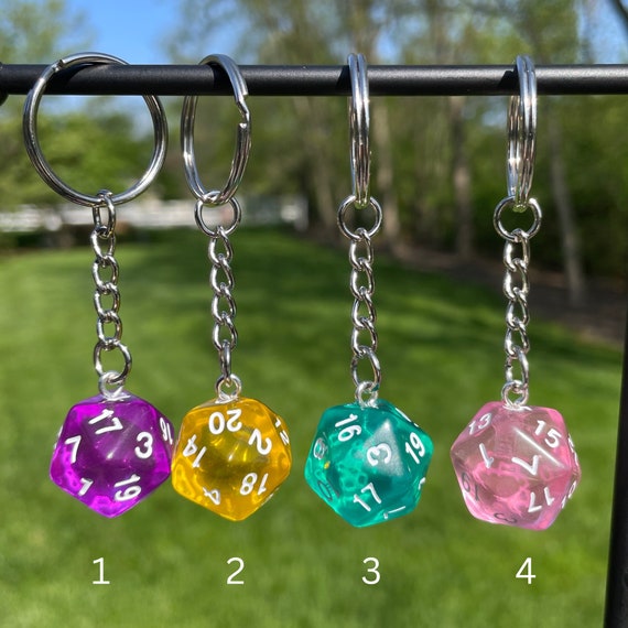 D20 Dice Keychains | Novelty Keychains | Unique Keychains | Fun Keychains | Nerdy Keychains | D&D Keychains