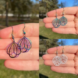 Metal Shell Dangle Earrings | Novelty Earrings | Unique Earrings | Fun Earrings | Pretty Earrings