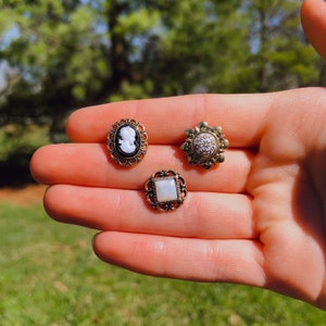 Dainty Cameo Stud Earrings | Novelty Earrings | Unique Earrings | Pretty Earrings | Victorian Cameo Earrings