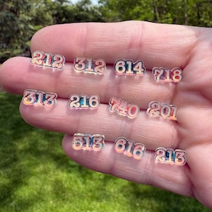 Area Code Stud Earrings | OG Area Code Earrings | Novelty Earrings | Unique Earrings | Fun Earrings | City Pride Earrings | NYC Earrings