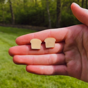 Slice of Bread Stud Earrings | Novelty Earrings | Unique Earrings | Fun Earrings | Food Earrings