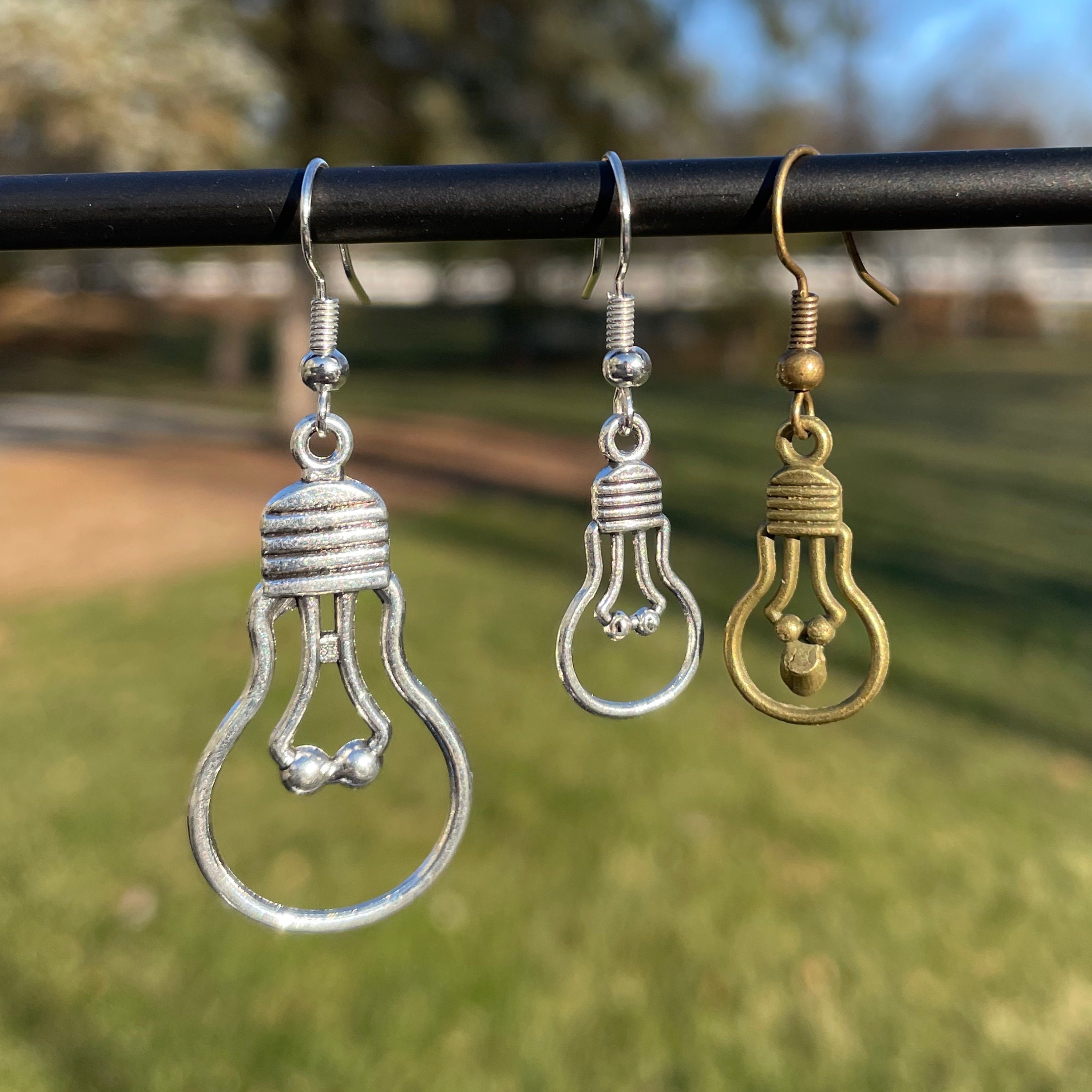 Light bulb earrings deals