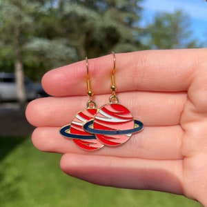 Saturn Dangle Earrings | Novelty Earrings | Unique Earrings | Pretty Earrings | Dangle Earrings | Whimsical Earrings