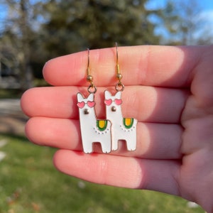 Llama Dangle Earrings | Novelty Earrings | Unique Earrings | Fun Earrings | Cute Earrings | Animal Earrings