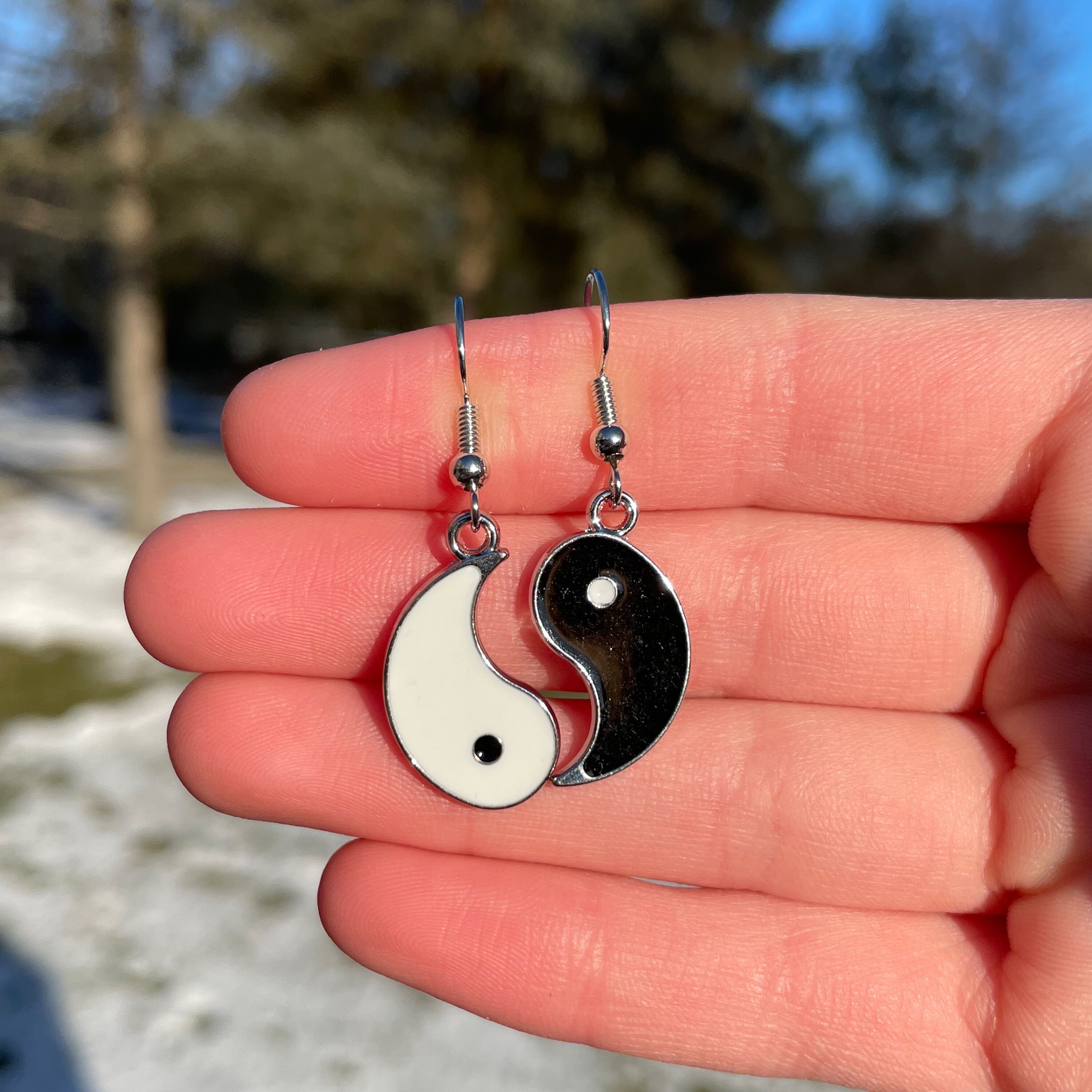 Yin yang dangle earrings deals