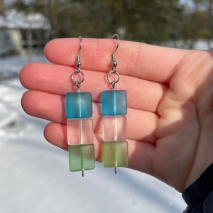 Sea Glass Look Dangle Earrings | Novelty Earrings | Unique Earrings | Fun Earrings