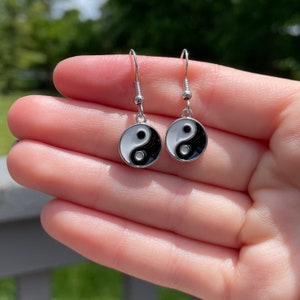 Mini Yin and Yang Dangle Earrings | Novelty Earrings | Unique Earrings | Fun Earrings | Perfect Pair Earrings
