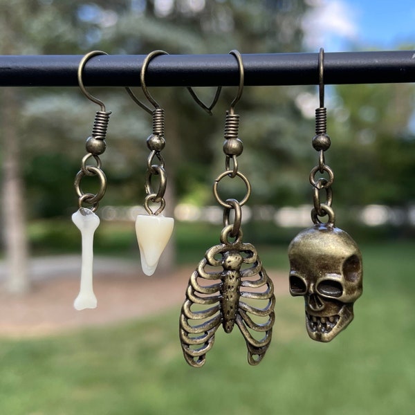 Body Part Dangle Earrings | Bone Earrings | Unique Earrings | Cute Earrings | Creepy Earrings | Weird Earrings | Rib Earrings