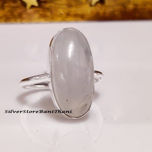 Handmade Moonstone 925 Sterling Silver Ring: Boho Statement Jewelry