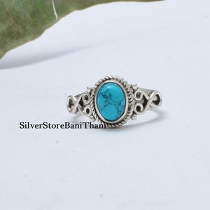 Blue Turquoise Ring, 925 Sterling Silver Ring, Handmade Ring, Statement Ring, Women Ring, Natural Stone Ring, Etsy Ring, Gift For Women