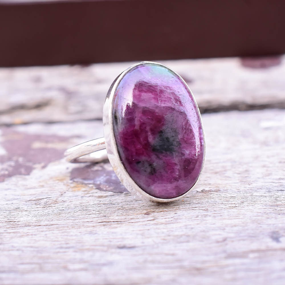 Beautiful Ruby in Zoisite Ring 925 Sterling Silver Ring, Handmade Ring, Beautiful Ring, Etsy Ring, Gamestone Ring