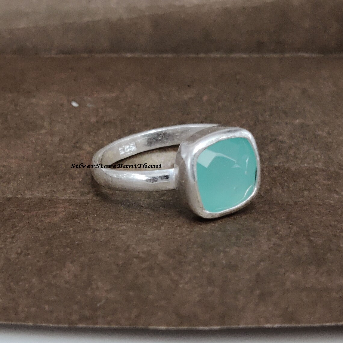 Aqua Chalcedony Ring 925 Sterling Silver Ring Genuine Stone - Etsy UK