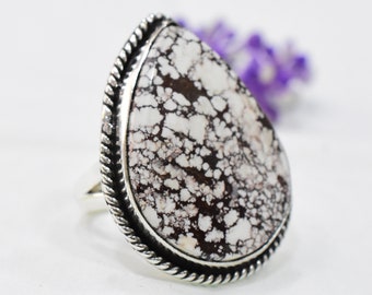 Handgemachte Pferde Jaspis Ring: 925 Sterling Silber Schmuck