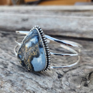AAA+ Natural Maligano Jasper Cuff,925 Sterling Silver Cuff, HandmadeCuff, BeautifulCuff, EtsyCuff, Gamestone Cuff ,WeddingCuff