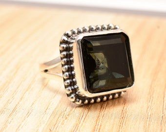 Tourmaline Gemstone Ring: 925 Sterling Silver Band Ring